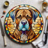Boxer Brindle Circular Glass Suncatcher Worktop Saver